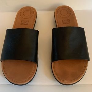 Fitflop Sola Leather Slide Women's 9 Black